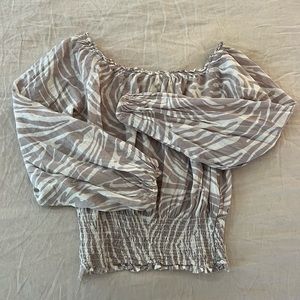 Michael Kors, animal print, long sleeve top